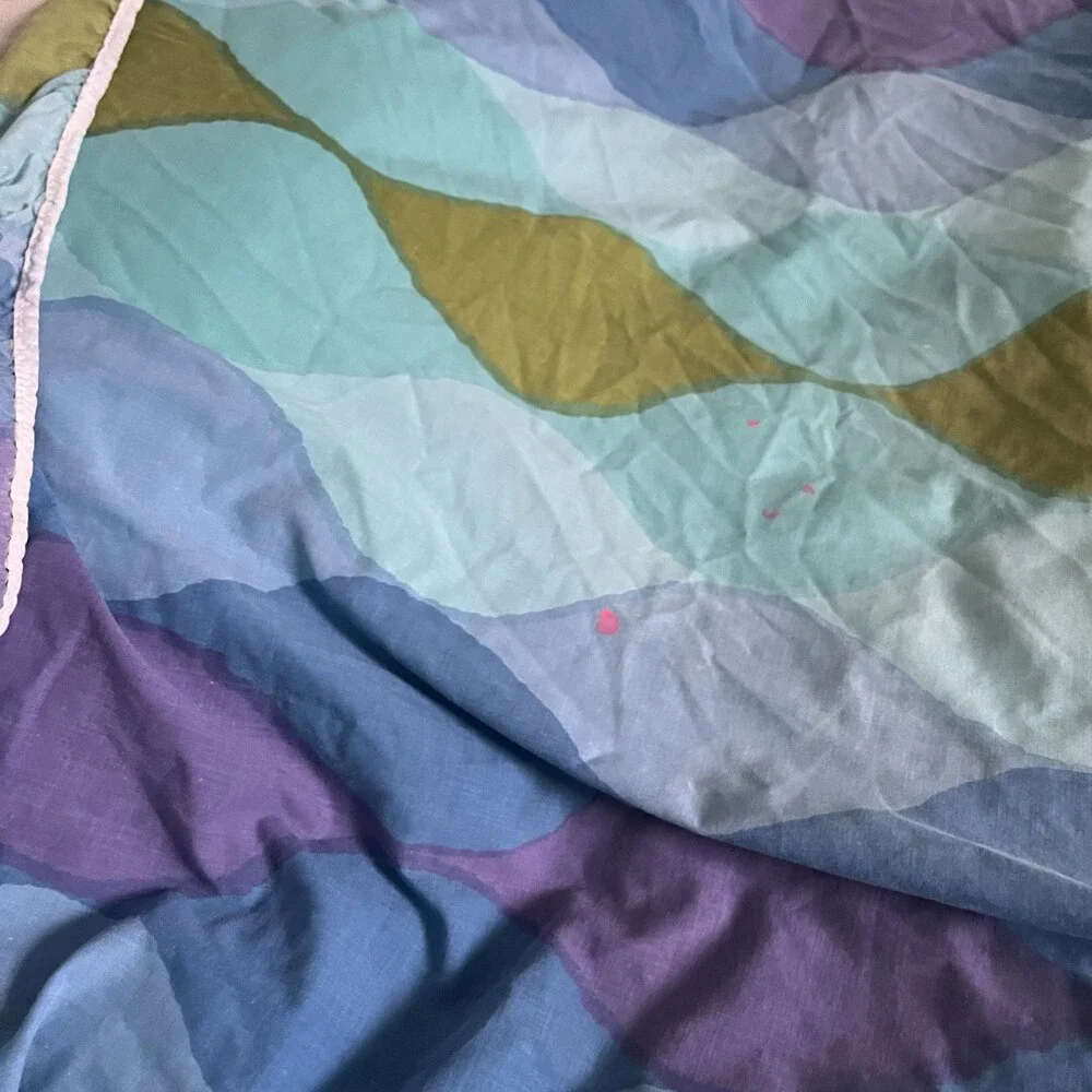 VTG Cannon Royal Family King Sheet Set Wavy Gravy Mod Blue Purple Psychedelic